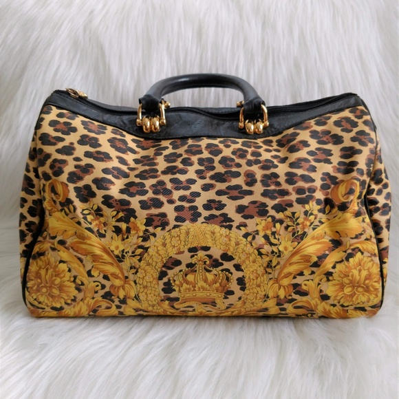 Versace Handbags - Vintage Versace Leopard Boston Handbag